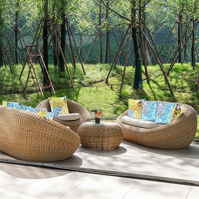 JMGBird Outdoor Pillows Waterproof Set of 2 Outdoor Throw Pillows with Insert Included Pillow 18×18 Inch Outdoor Pillow for Patio Furniture