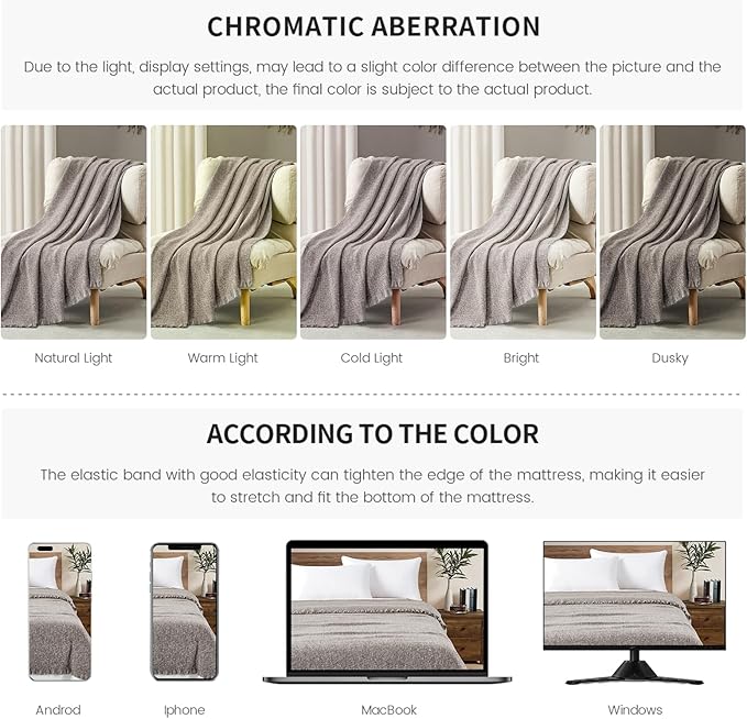 BOURINA Faux Cashmere Fringe Throw Blanket Decorative Lightweight Throw Soft Cozy for Bed or Sofa Outdoor Blanket, 50x70 Inches Brown