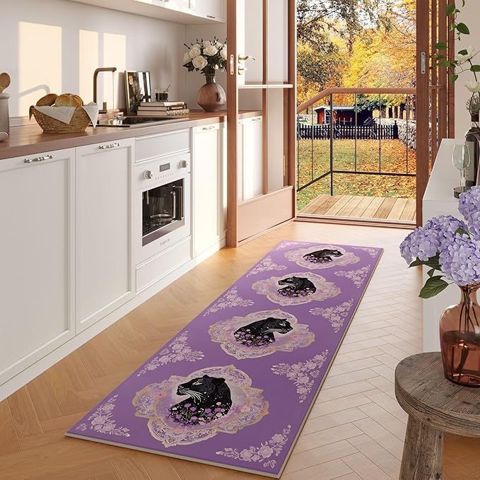 Door Mat Indoor Entrance 2x3 Rug Machine Washable Retro Lavish Leopard Animal Small Area Rug Non-Slip Low Pile Throw Rugs for Entryway, Kitchen, Front Door Indoor Entrance, Entry, Kids Room