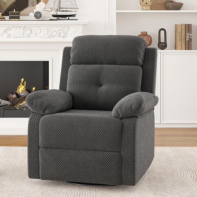 Small Rocker Swivel Recliner Chair for Adults Women for Small Spaces, Bedroom, Living Room