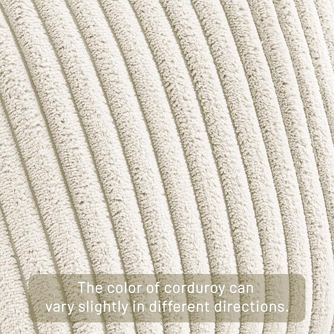 Furniliving Modern Accent Chair Upholstered Swivel Desk Chair for Living Room, Sofa Chair for Bedroom Armchair Side Chair with Headrest Bedroom Chair with Pillow Comfy Corduroy Chairs, Beige