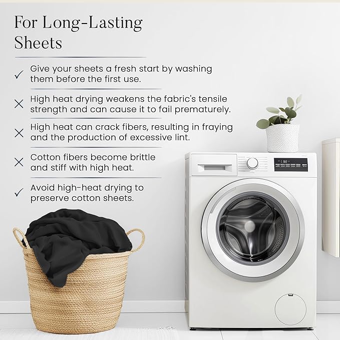 Egyptian Cotton King Size Sheet Set, 800 Thread Count Sateen Weave Hotel Collection King Sheets Deep Pockets, Soft & Comfy Cotton Bed Sheets Fits Upto 17", No Pill & Shrink - Black