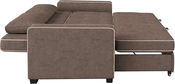 Serta Ainsley Loveseat with Pull Out Sleeper Microfiber Java Queen