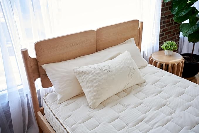 Naturepedic Organic Latex Pillow - King Bed Pillow with Medium Comfort - Luxury Pillow with Adjustable Fill for Comfortable Sleeping, Back Support and Neck Pain Relief