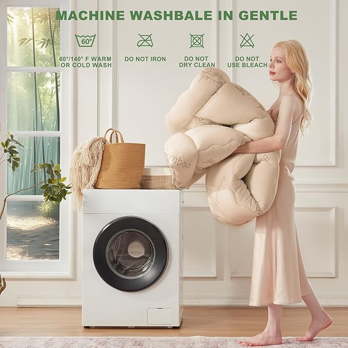 BEDLORE Twin XL Mattress Topper Viscose Derived from Bamboo, Thick Pillow Top Mattress Pad with Deep Pockets for 6-15 inches Mattress, Soft Mattress Topper College Dorm Size for Back Pain(Beige)