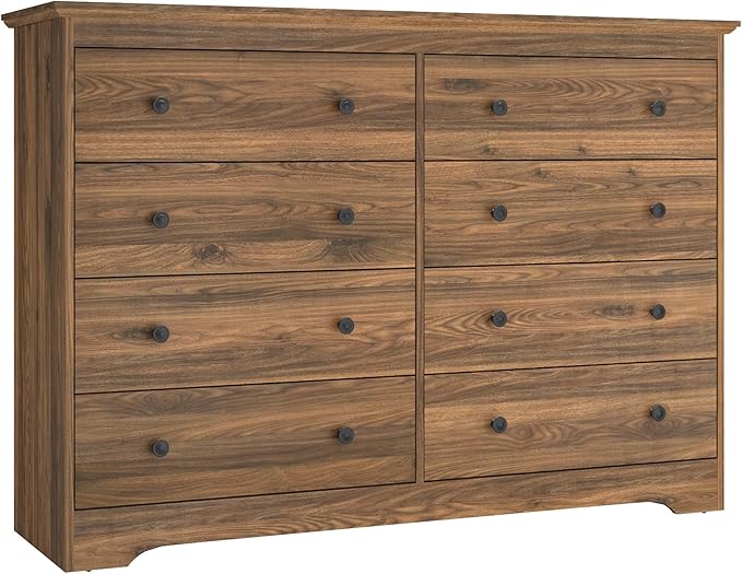 Brown Dresser for Bedroom,55" Wide 8 Drawers Dressers,Modern Wooden Chest for Living Room, Hallway