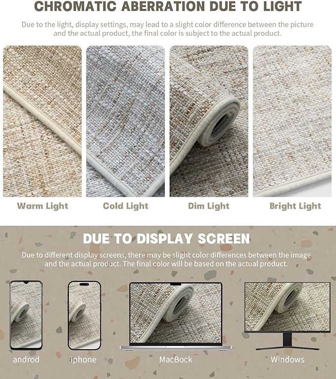 YIHOUSE Bathroom Rugs Sets 2 Pieces, Ultra Thin Non Slip Washable Bath Mat Sets, Absorbent Quick Dry Bath Mats for Bathroom Floor, Beige