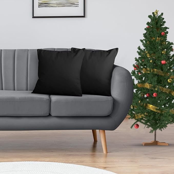 Utopia Bedding Throw Pillows Insert (Pack of 2, Black) - 18 x 18 Inches Bed and Couch Pillows - Indoor Decorative Pillow