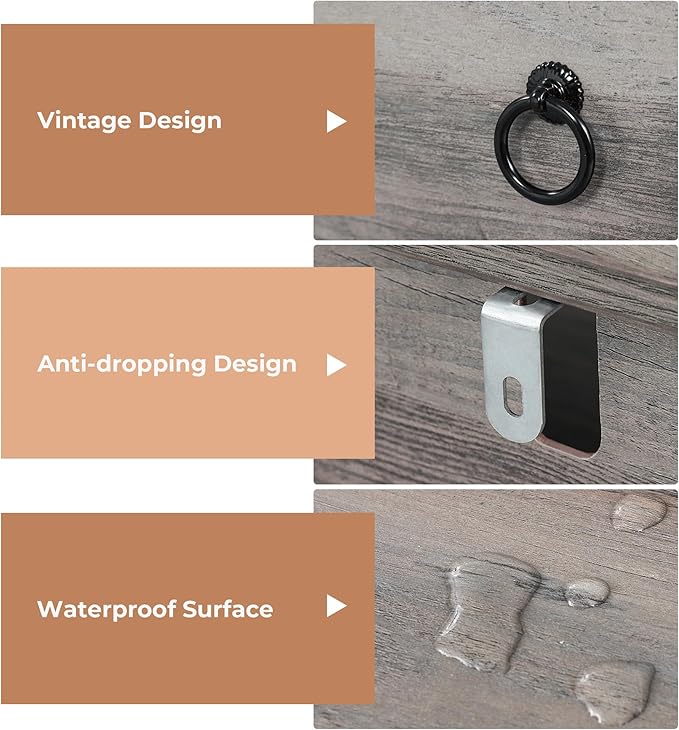 Grey 6 Drawer Dresser for Bedroom with LED Lights and Charging Station, Wood 6 Chest Drawers, Large Storage for Clothes, for Living Room, Bedroom, Hallway, Taupe Grey