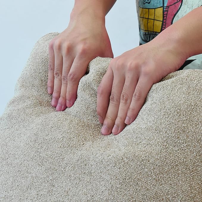 JACH V Shape Couch Sectional for Living Room, Deep 5-Seats Modular Convertible Sofa, Couch Cushion Covers Removable, Cloud Sofas with Chaise Ottoman for Living Room, Apartment (Khaki)