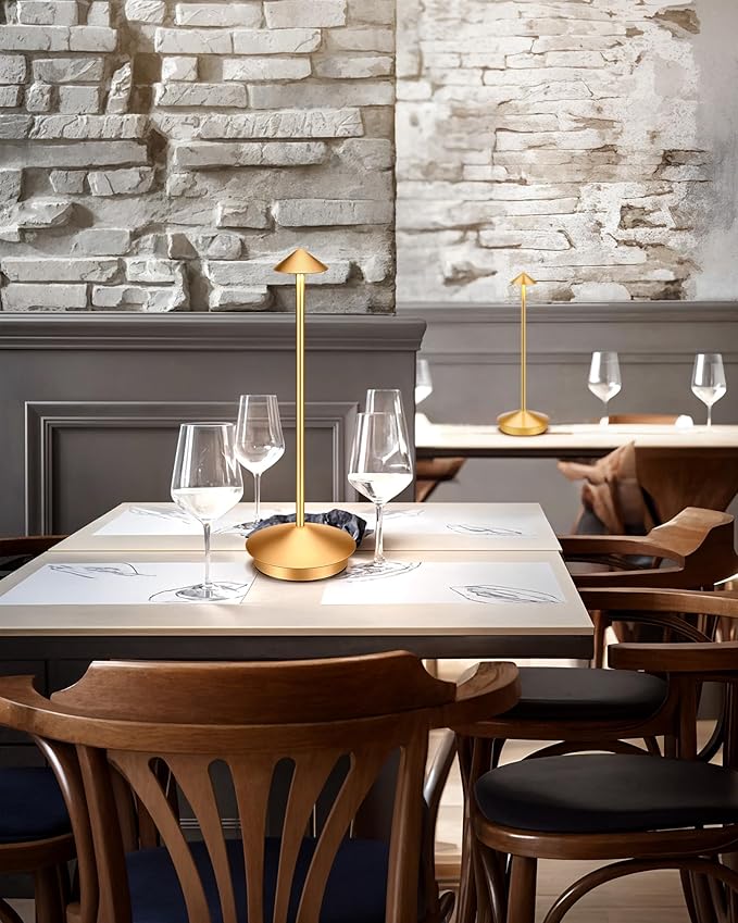 Portable Led Cordless Lamp Table Light 2 Pack, Rechargeable 6000mAh Battery Outdoor Table Lamp for Dinning Restaurant Patio Bedroom Camping, IP54 Waterproof, Dimmable