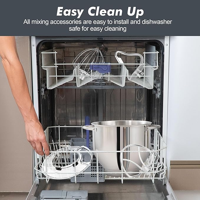 Aucma Stand Mixer, 900W 8QT Large Kitchen Mixer, Kitchen Electric Mixers with Dough Hook, Wire Whip & Beater (Gray, 8QT)