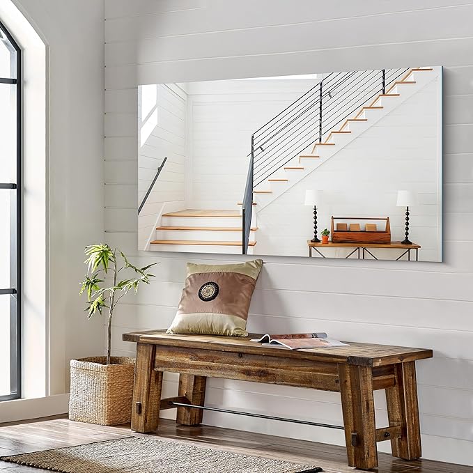 KOCUUY Large Frameless Mirror,55x30 Inch Rectangle Bathroom Vanity Mirror for Over Sink, Upgraded Shatterproof Unframed Design for Bedroom, Living Room, Entryway