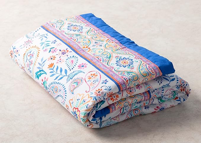 Maison d' Hermine Throw Blanket for Couch Lightweight Soft Warm Breathable Cotton Throw Blankets for Bed Girls Boys Women Men Gifts Sofa Travel Living Room Chair Bedding (50"x60", Indian Floral)