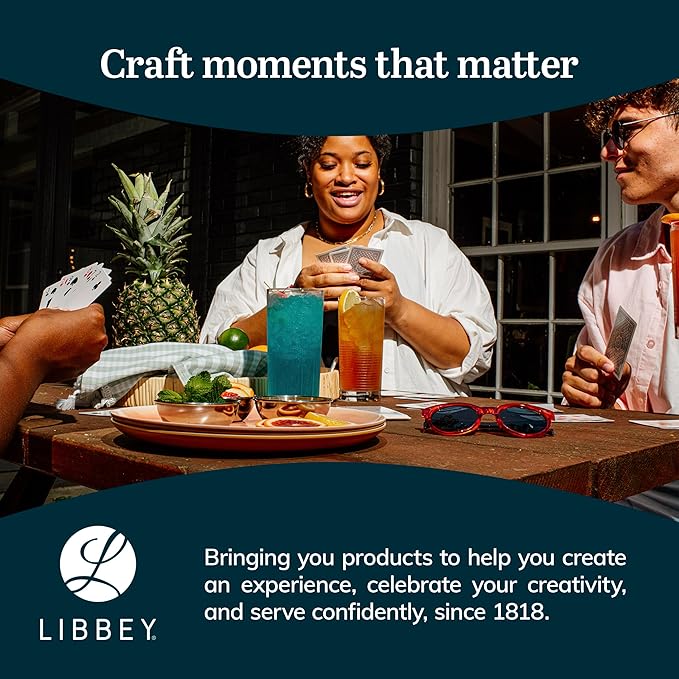 Libbey City Tumbler Glasses, 14.3-ounce, Set of 8