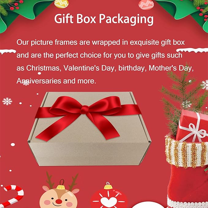 4x6 Picture Frame Set of 4, 4 x 6 Wood Photo Frames with Mat for 3.5x5, Natural Wooden Frame with Real Glass Cover for Wall and Tabletop Display,Rustic Brown