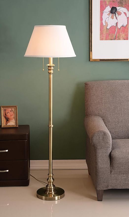 Kenroy Home 30438AB Spyglass Floor Lamps, Medium, Antique Brass