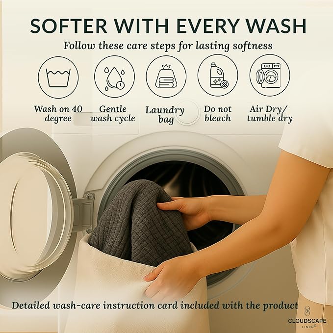 Soft 4 Layer Muslin Cotton Blankets Queen Size for Bed, 100% Cotton Blanket for All Season, Pre-Washed Gauze, Best Summer Blanket, 92x92, Dark Grey