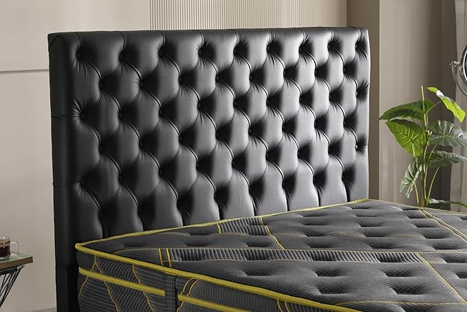 Ottomanson King 13" Luxury Black vMustard Eurotop Mattress - Inspired by The Roman Empire - Medium-Firm Hybrid Comfort - Made in USA - Premium Quilted Cover - Fiberglass-Free - Bed in a Box