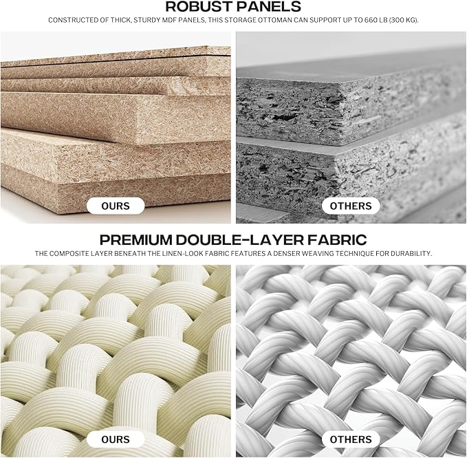 Storage Ottoman Bench, 30 Inch Ottoman Foot Rest, End of Bed Bench, Storage Chest, Load 700 lb, for Living Room, Bedroom, Entryway, Light Gray