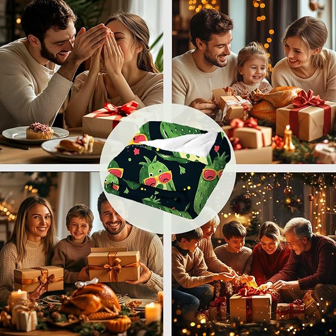 Pickle Blanket Throw for Girls and Women, Funny Gifts for Pickle and Cucumber Lovers, Lightweight Fleece Stuff for Couch and Bed Decor, 50x60 Inches