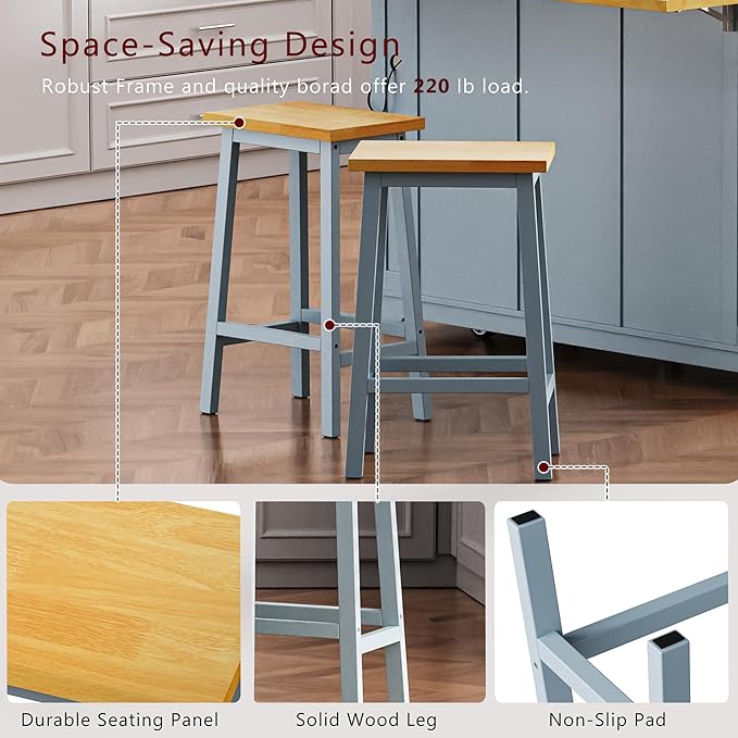 Large Kitchen Island Cart on 5 Wheels with Power Outlet, Drop Leaf, 3 Drawers, Kitchen Storage Cart with 5 Open Side Racks for Kitchen, Dining Room, Home Bar Grey Blue