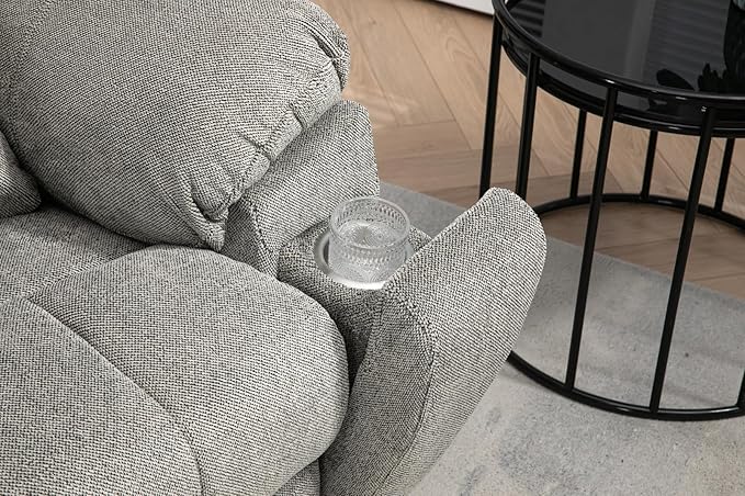 Large Power Lift Recliner Chair with Massage and Heat for Elderly, 26in Extra Wide Recliner Chair with Cup Holder Support Big and Tall People, 400lbs Capacity Adults, Light Grey