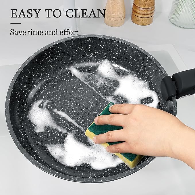 GiPP Ceramic Pots and Pans Set Non Stick, 11 Piece Nonstick Detachable Handle Cookware Sets, Non Toxic Induction Kitchen Pot and Pan with Removable Handle, Healthy RV Cookware, Dishwasher &Oven Safe