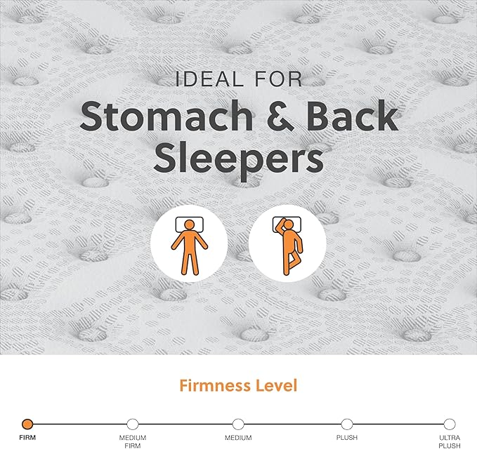 Signature Design by Ashley Twin Size Comfort Plus 10 Inch Hybrid Mattress with Lumbar Support Gel Memory Foam, Fiberglass Free, Mattress In A Box