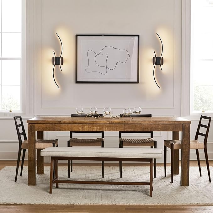 Battery Operated Wall Sconces with Remote Control, Stepless Colors 3000K-6000K & Dimming, LED Black Wireless Wall Light for Living Room, Hallway, Bedroom, 27.5 Inch (1 Pack)