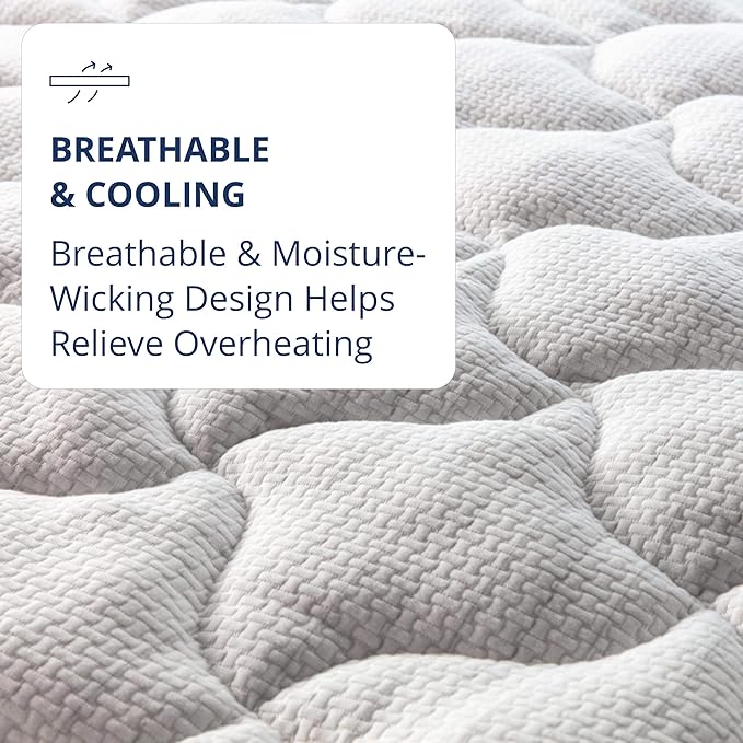 ViscoSoft Anti-Static Mattress Pad Cal King - Extra Plush Pillowtop Mattress Topper for Dry Spaces