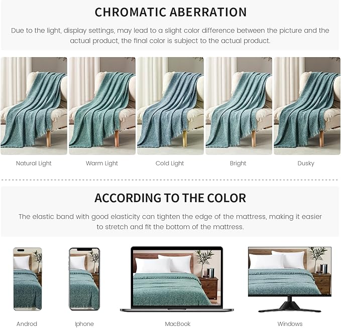 BOURINA Faux Cashmere Fringe Throw Blanket Decorative Lightweight Throw Soft Cozy for Bed or Sofa Outdoor Blanket, 50x70 Inches Teal