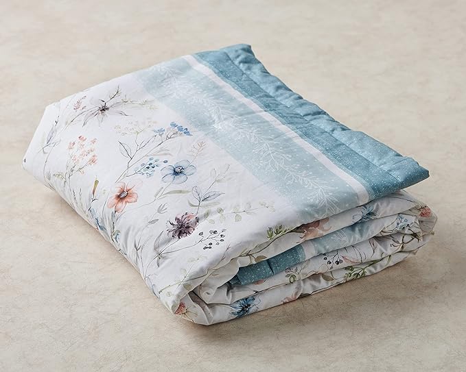 Maison d' Hermine Throw Blanket for Couch Lightweight Soft Warm Breathable Cotton Throw Blankets for Bed Girls Boys Women Men Gifts Sofa Travel Living Room Chair Bedding (50"x60", Ice Florals)