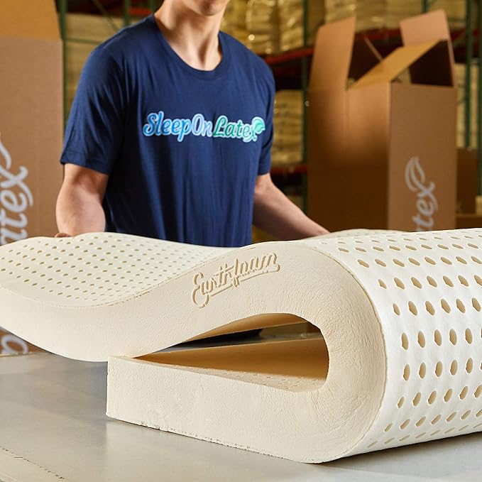 Pure Green Natural Latex Mattress Topper - Soft - 1 Inch - Twin Size (GOLS Certified Organic)