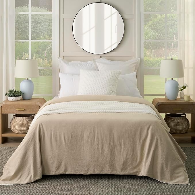 Nourison 23" Coastal Blue Ceramic Pot Table Lamp for Bedroom, Living Room, Dining Room, Entryway, with White Shade, Set of 2 Lamps