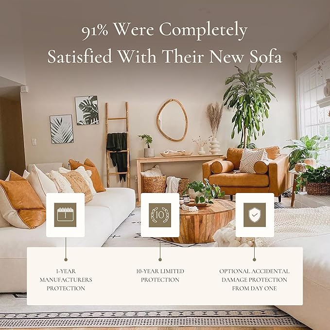 Poly & Bark Napa Lounge Chair - Leather Chair with Tufted Back - Full-Grain Living Room Armchair with Feather-Down Topper - Single Couch - Vintage Italian Leather in Cognac Tan