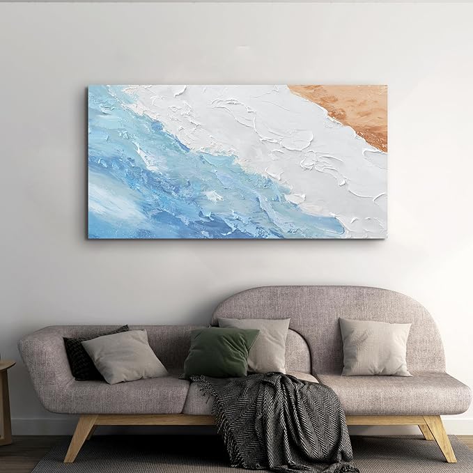 Canvas Wall Art Decor Abstract Canvas Art Wall Decor Wall Pictures for Living Room Modern Abstract Wall Art Prints White Blue Wall Art Decorations Artwork for Walls Bedroom Office Wall Art Decor 20" X 40"