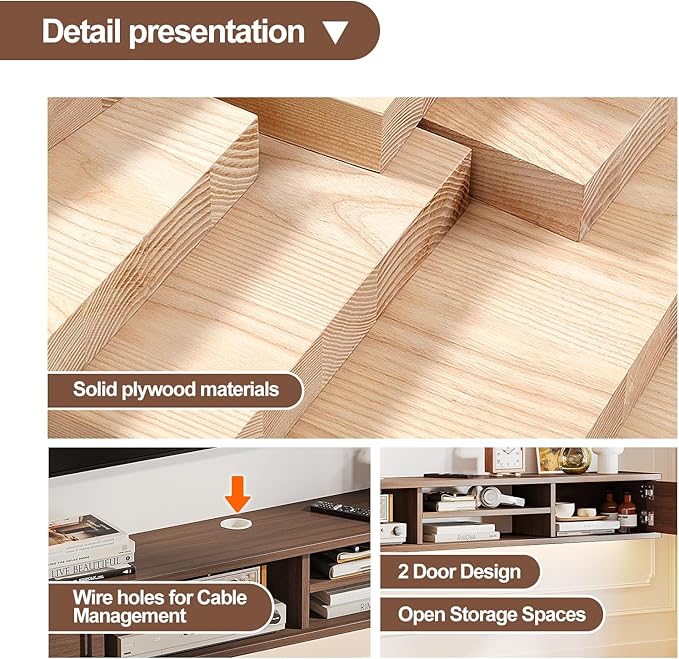 Floating TV Stand,78'' Wall Mounted TV Console,Floating TV Shelf,Wall TV Cabinet,Floating Entertainment Shelf,Walnut