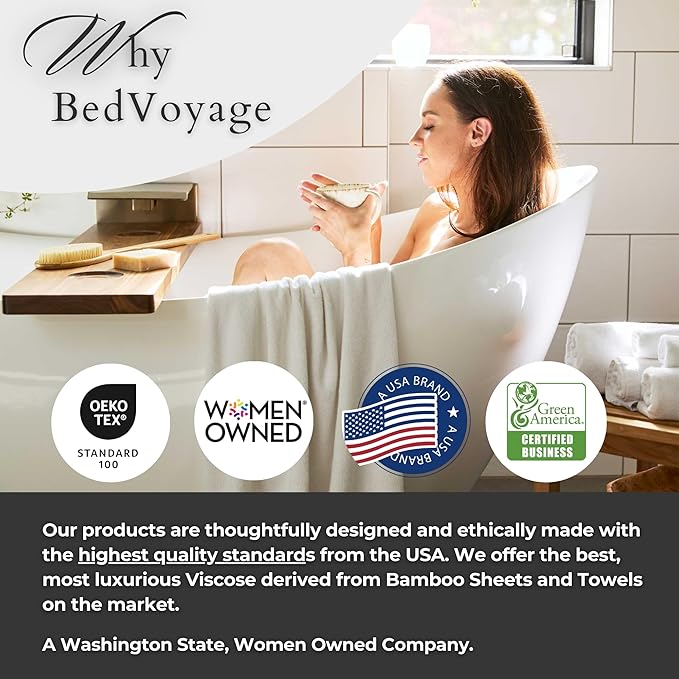 BedVoyage Luxury Bath Towel - Ultra Soft Plush Bathroom Towel - Highly Absorbent Viscose from Bamboo Bath Towels Ultra Soft - Spa Towels for Body - Cloud