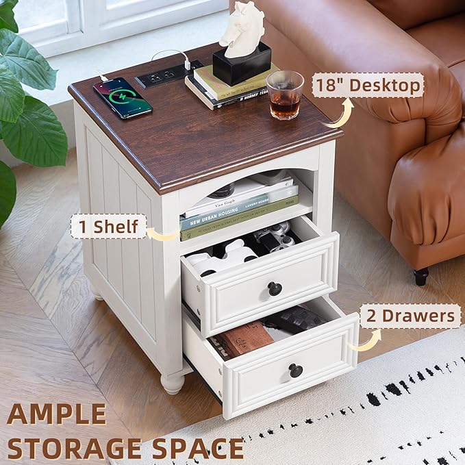 Dressers & Night Stand Set of 3, Wood 54" Wide Dresser & 18" with Charging Station Chest of Drawers, Roman Column Nightstand Set of 2, Bedroom Furniture Dresser Suites for Home Living Room Hallway