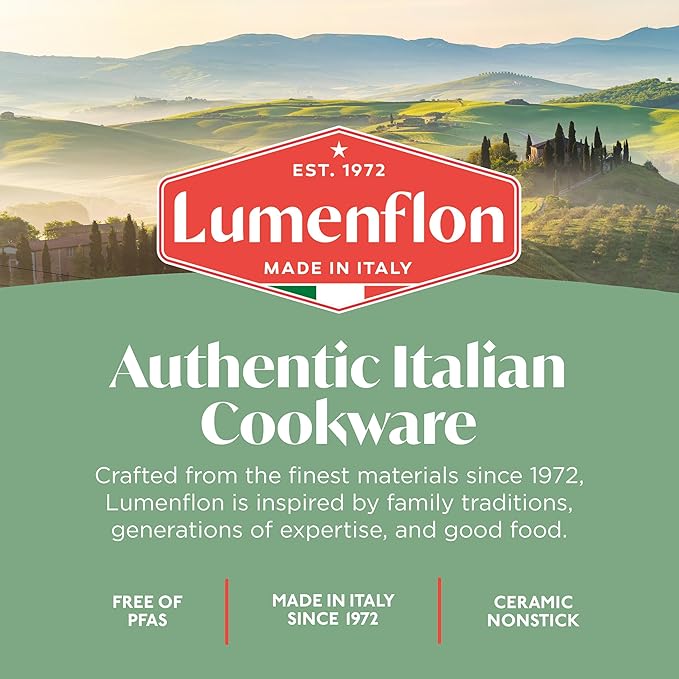 Rigoletto 11” Nonstick Wok Pan, Made in Italy, Vesuvio Layered Ceramic PFAS-Free Surface, Induction Ready Skillet, Dishwasher & Metal Utensil Safe, Granite Finish, Stay-Cool Handle, Black