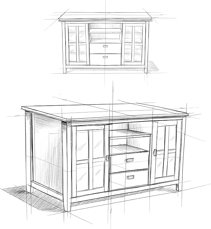 SIMPLIHOME Artisan SOLID WOOD 53 Inch Wide Transitional TV Media Stand in Black for TVs up to 60 Inches, For the Living Room and Entertainment Center