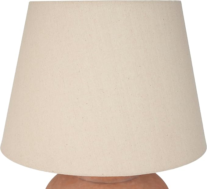 Nourison Home 20" Rustic Terracotta Ceramic Pot Table Lamp for Bedroom, Living Room, Console, Entryway