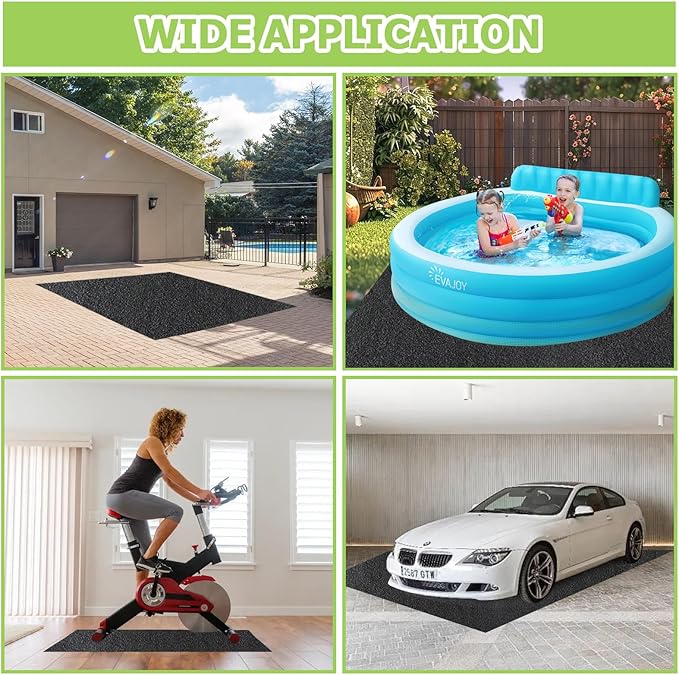 Outdoor Storage Shed Floor Mat, 6 * 8.2FT Waterproof Washable Garden Flooring Pad with Non Slip Backing, Soft Furniture Patio Covering Carport dust Oil Mat-Tool Shed, Storage Shed Not Included