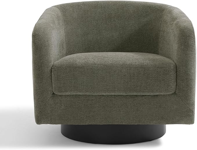 UIXE Swivel Accent Chairs Set of 2, Chenille Barrel Chair Upholstered Armchair for Living Room, Modern Round Arm Chair Small Single Sofa Bedroom Reading Seat - Tan