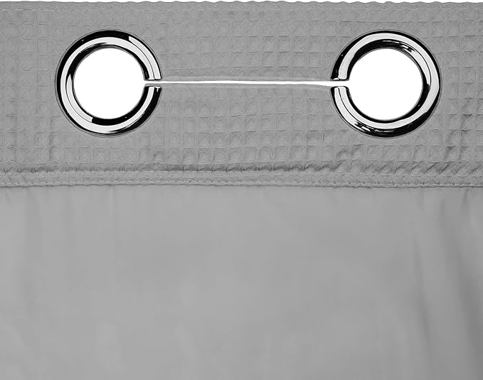 River Dream Lake Wanaka Fabric Shower Curtain Set, Cotton Blend, Waffle Weave, with Snap in Replacement Liner,54 x 80 inches