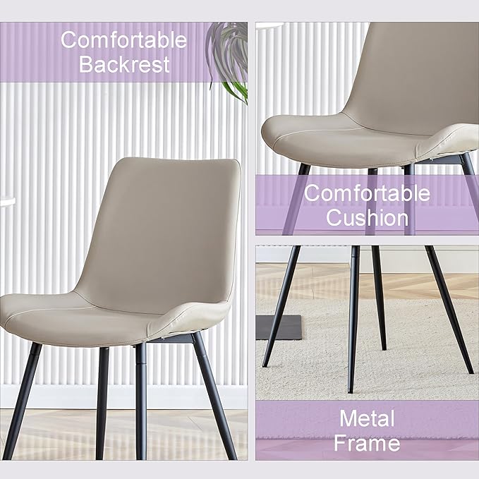 45 Inch Round Dining Table Set for 4, 5 Piece Kitchen Table and Chairs Set, Black Faux Marble Table Top, Small Space Dining Set for Apartment or Dining Room