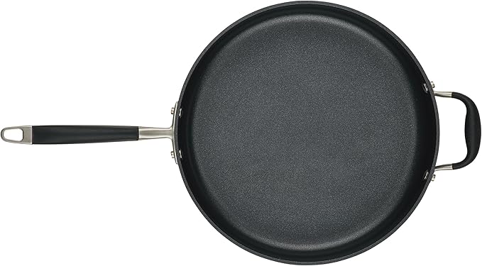 Anolon Advanced Home Hard Anodized Nonstick Sauté Pan with Helper Handle and Lid, 5 Quart - Onyx