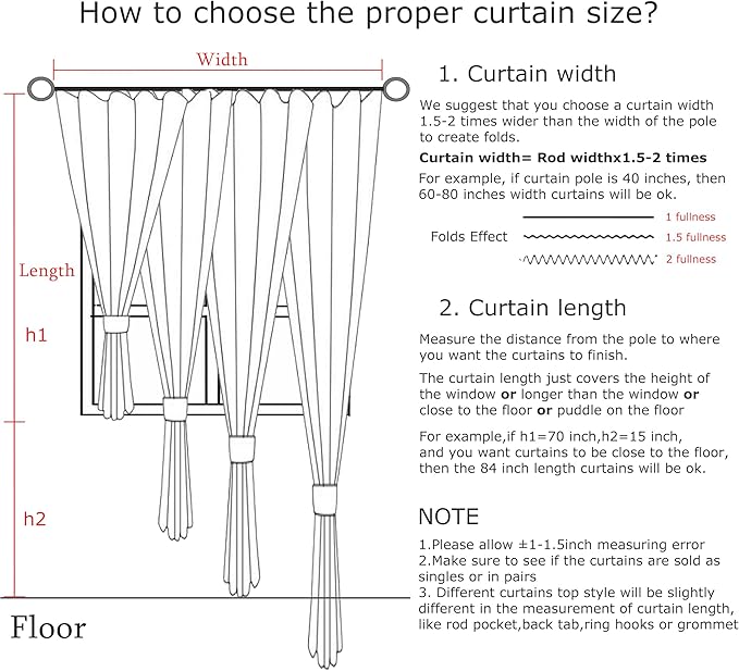 Vision Home Sand Pinch Pleated Full Blackout Curtains Linen Blended Room Darkening Window Curtains 95 inch for Living Room Bedroom Thermal Insulated Pinch Pleat Drapes with Hooks 1 Panel 60" Wx95 L