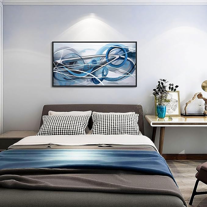 YDYSUNE Large Abstract Wall Art Blue Canvas Wall Decor Paintings Abstract Artwork for Living Room Pictures for Bedroom Decor Office Home Decoration Artwork for Walls 20×40IN